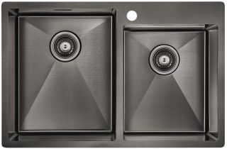 Мойка кухонная Paulmark Bernam PM517851-GM воронёная сталь